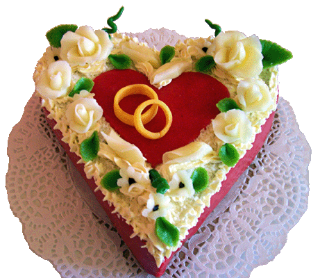svatební dort srdce