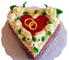 svatební dort srdce
